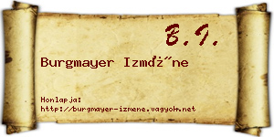 Burgmayer Izméne névjegykártya